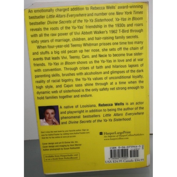 3/$15 Ya-Yas In Bloom (Large Print) by Rebecca Wells Paperback Children's Book - Picture 3 of 5